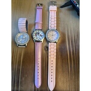 Three Pink Watches New Batteries In All